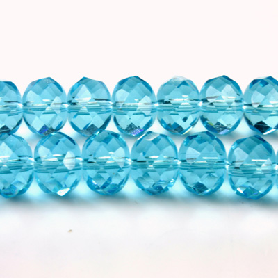 Chinese Cut Crystal Bead - Rondelle 06x8MM AQUA