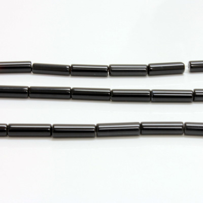 Gemstone Bead - Smooth Tube 13x4 BLACK ONYX