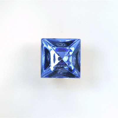 Glass Point Back Foiled Tin Table Cut (TTC) Stone - Square 10x10MM LT SAPPHIRE