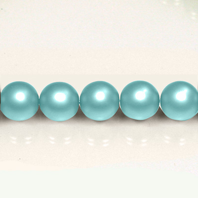 Czech Glass Pearl Bead - Round 16MM MATTE AQUA 85625