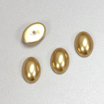 Glass Medium Dome Pearl Dipped Cabochon - Oval 14x10MM GOLD