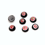 Glass Medium Dome Lampwork Cabochon - Round 07MM VENETIAN BLACK MOSAIC (04473)