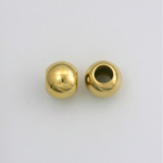 Metalized Plastic Smooth Bead with 4MM Hole - Round 08MM GOLD