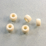 Plastic Bead - Opaque Color Smooth Pony 06x9MM MATTE IVORY