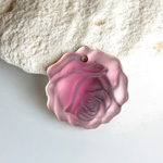 German Glass Engraved Pendant - Rose 18MM MATTE AMETHYST Foiled