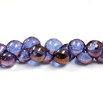 Czech Pressed Glass Bead - Mushroom 09x8MM PURPLE LUMI