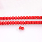 Czech Pressed Glass Bead - Smooth Rondelle 4MM MATTE DARK RED