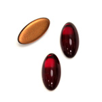 Glass Medium Dome Foiled Cabochon - Oval 18x9MM GARNET