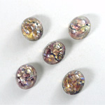 Glass Medium Dome Lampwork Cabochon - Oval 12x10MM AMETHYST OPAL (02206)