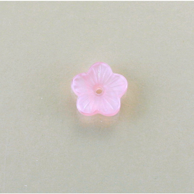 German Glass Flower with Center Hole - Round 10MM ROSE QUARTZ