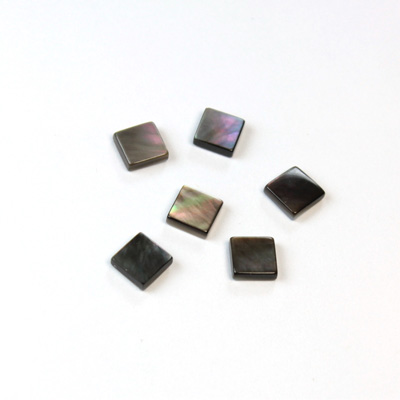 Shell Flat Back Flat Top Straight Side Stone - Square 06x6MM BLACK TAHITI PEARL