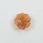 German Plastic Flower with Center Hole - 5-Petal Round 14MM MATTE SMOKE TOPAZ