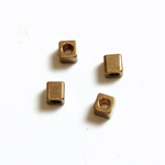 Brass Bead - Cube 02.5x2.5MM RAW BRASS Lead Safe