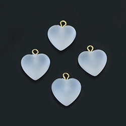 Plastic Pendant - Puff Heart with Brass Loop 09MM MATTE CRYSTAL