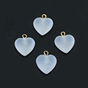 Plastic Pendant - Puff Heart with Brass Loop 09MM MATTE CRYSTAL