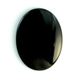 German Plastic Flat Back Buff Top Cabochon - Oval 40x30MM JET