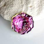 German Glass Engraved Pendant - Rose 18MM VITRAIL MEDIUM Foiled