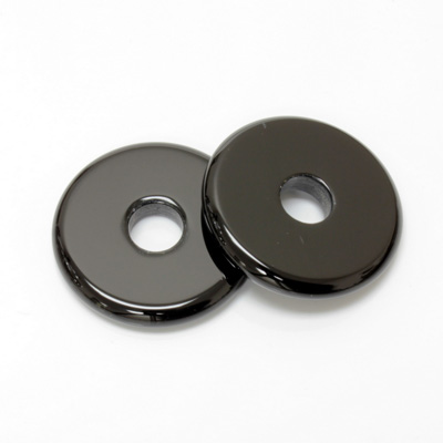 Gemstone Bead - Donut Round Smooth 40MM BLACK ONYX