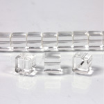 Glass Bead Table Polished - Cube 06x6MM CRYSTAL