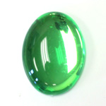 Plastic Flat Back Foiled Cabochon - Oval 40x30MM PERIDOT