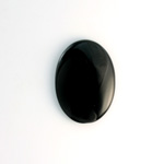 German Plastic Flat Back Buff Top Cabochon - Oval 25x18MM JET