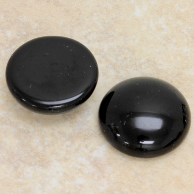 Glass Medium Dome Cabochon - Round 21MM JET