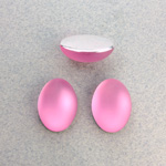 Plastic Flat Back Foiled Cabochon - Oval 18x13MM MATTE ROSE