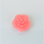 Plastic Carved No-Hole Flower - Rose 15MM TRANS MATTE PINK