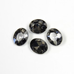 Cut Crystal Point Back Fancy Stone Foiled - Oval 10x8MM BLACK DIAMOND