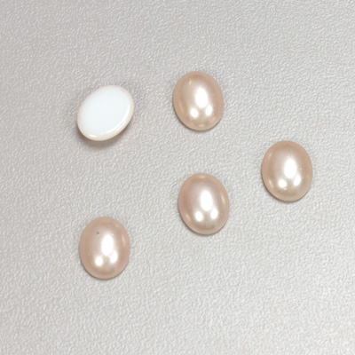 Glass Medium Dome Cabochon Pearl Spray Finish - Oval 10x8MM LT ROSE