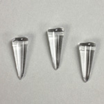 Czech Pressed Glass Bead - Smooth Spike 07x17MM CRYSTAL