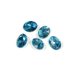 Cut Crystal Point Back Fancy Stone Foiled - Oval 08x6MM AQUA