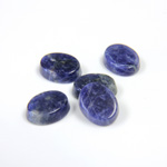 Gemstone Flat Back Single Bevel Buff Top Stone - Oval 10x8MM SODALITE