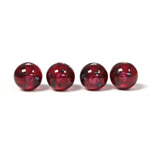 Czech Glass Lampwork Bead - Smooth Round 08MM Flower ON GARNET