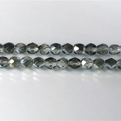 Czech Glass Fire Polish Bead - Round 05MM 1/2 Coated VALENTINITE