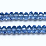 Czech Glass Fire Polish Bead - Rondelle Donut 07x4MM LIGHT SAPPHIRE