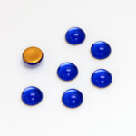 Glass Medium Dome Foiled Cabochon - Round 07MM SAPPHIRE