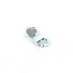 German Glass Flat Back Foiled Mirror - Heart 8MM CRYSTAL