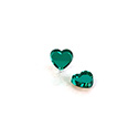 German Glass Flat Back Foiled Mirror - Heart 8MM EMERALD