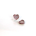 German Glass Flat Back Foiled Mirror - Heart 8MM LT AMETHYST