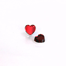 German Glass Flat Back Foiled Mirror - Heart 8MM ROSE