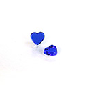 German Glass Flat Back Foiled Mirror - Heart 8MM SAPPHIRE