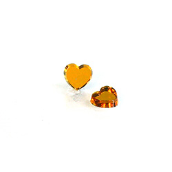 German Glass Flat Back Foiled Mirror - Heart 8MM TOPAZ