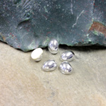 German Plastic Cabochon Vacuum Coated - Oval 08x6MM SILVER
