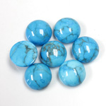 Gemstone Cabochon - Round 11MM HOWLITE DYED TURQUOISE