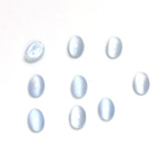 Glass Medium Dome Lampwork Cabochon - Oval 06x4MM LIGHT BLUE MOONSTONE (00377)