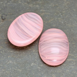 Glass Medium Dome Cabochon - Oval 25x18MM ROSE QUARTZ