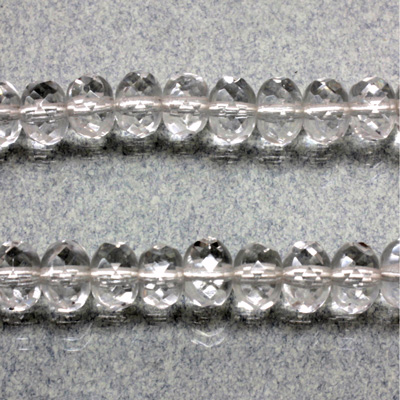 Czech Glass Fire Polish Bead - Rondelle Donut 08x5MM CRYSTAL