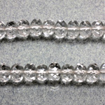 Czech Glass Fire Polish Bead - Rondelle Donut 08x5MM CRYSTAL
