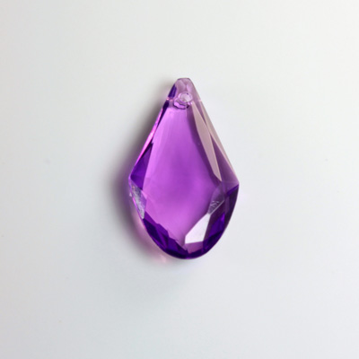 Plastic Pendant -Transparent Faceted Fancy 27x15MM AMETHYST